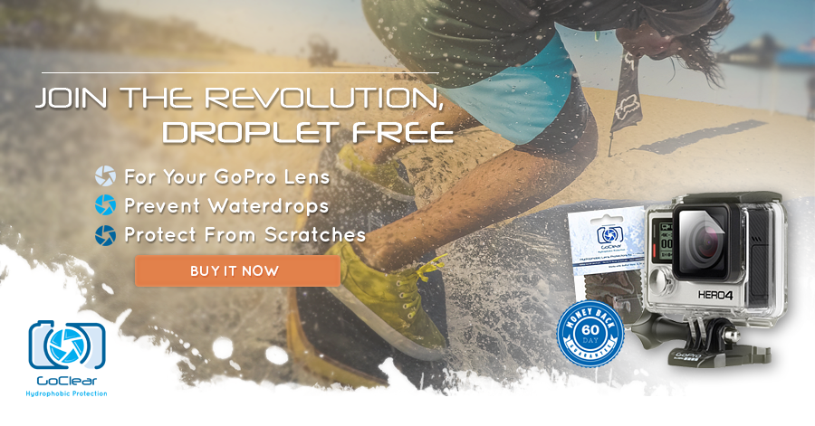 Tired of water ruining GoPro®? How to keep water-drops off your GoPro® lens for up to 5 months.