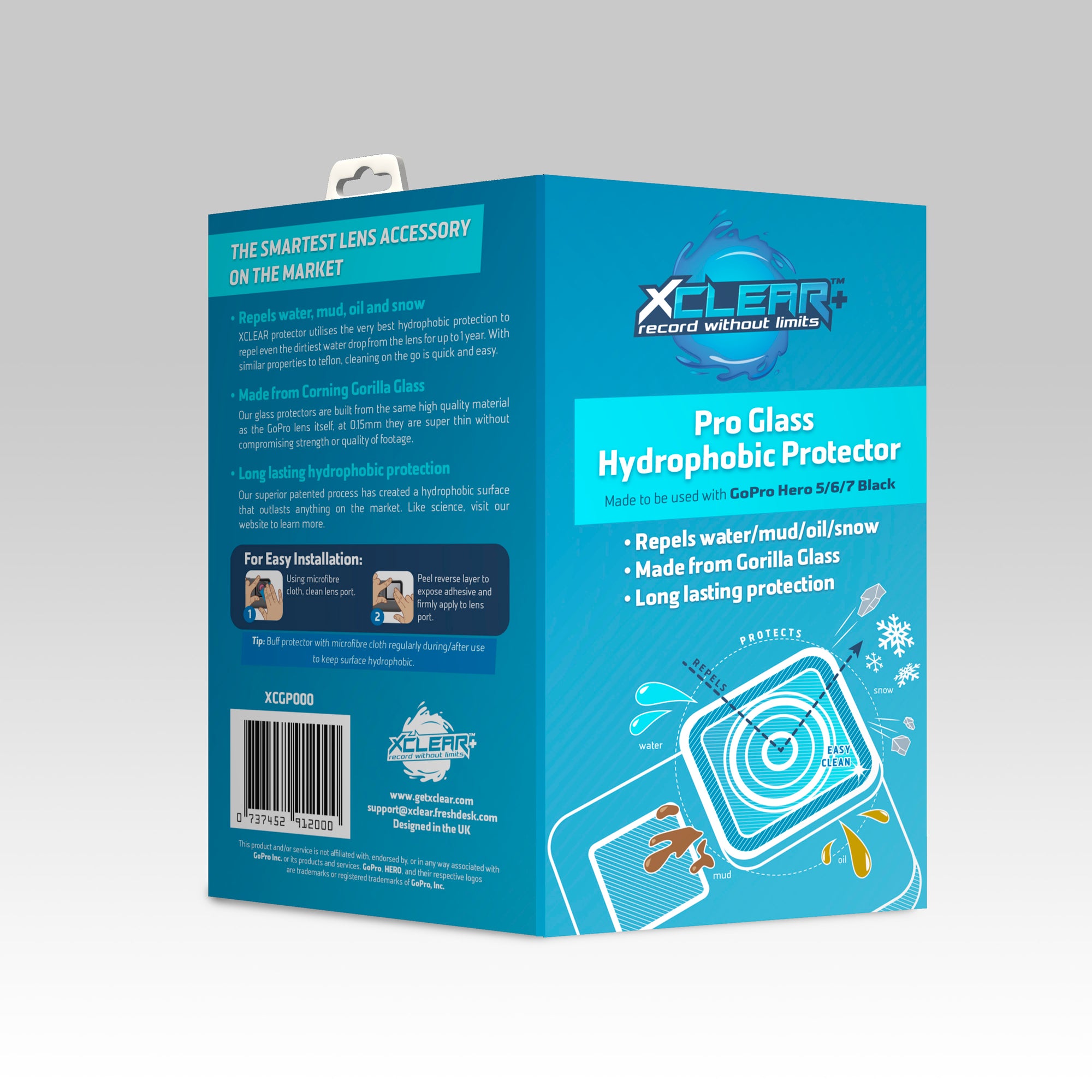 PRO-GLASS Hydrophobic Protector + Silicon Lens Cap