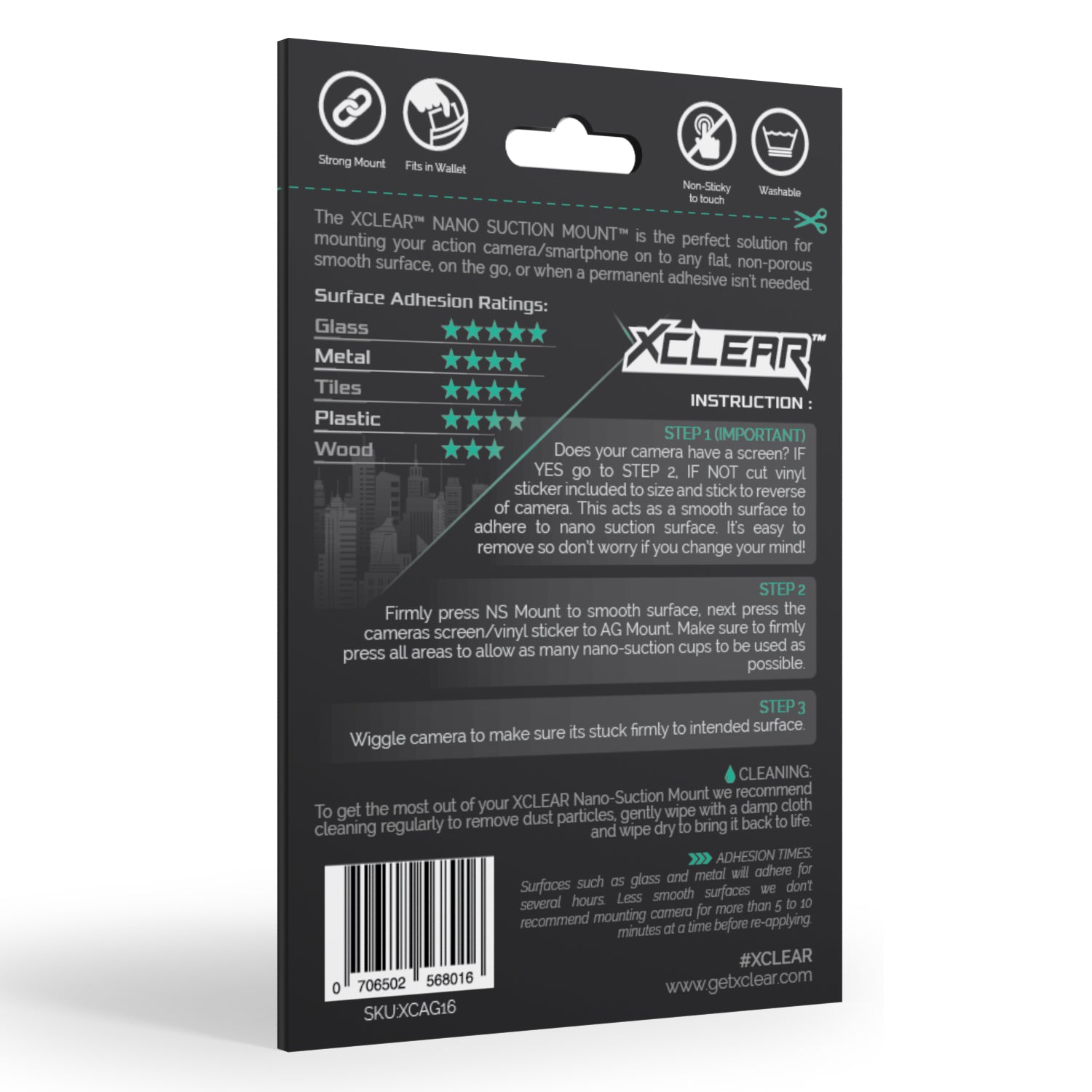 The XCLEAR Nano-Suction Mount.